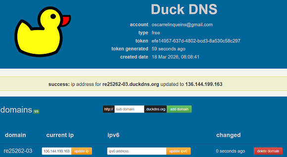 Actualización de IP